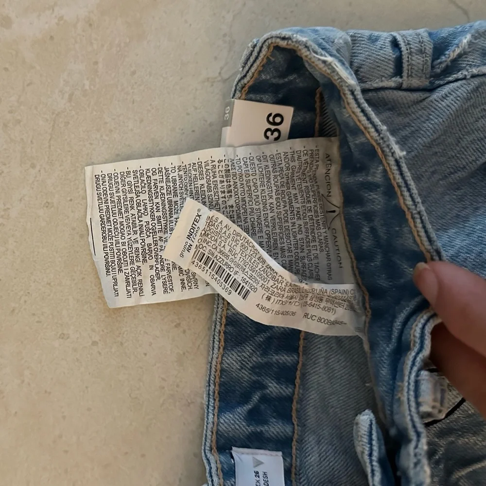 Zara Light Blue Ripped Denim Shorts - Picture 5 of 5